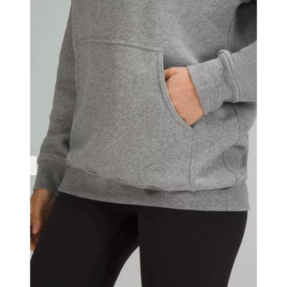 Lululemon All Yours Hoodie Sweatshirt Pullover Fleece Heathered Gray Size 12 - Picture 3 of 13